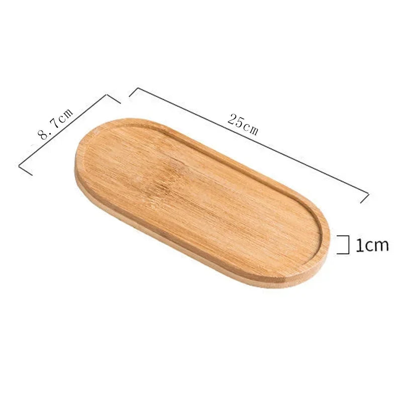 1-4PCS Natural Bamboo Tray