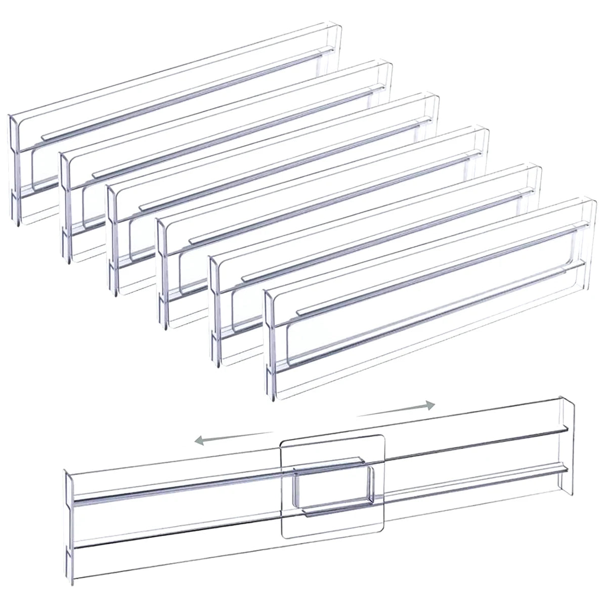 4Pcs Transparent Drawer Dividers