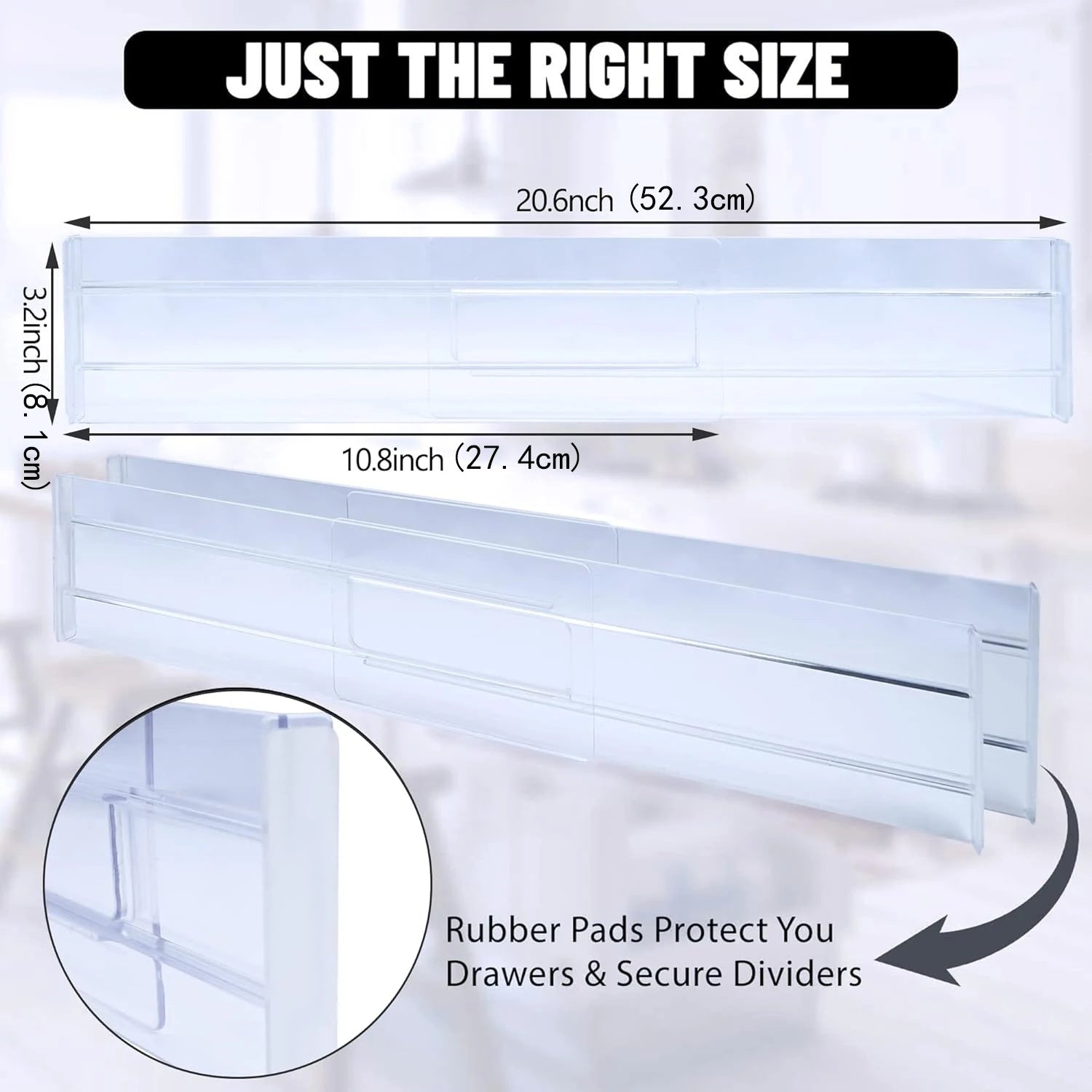 4Pcs Transparent Drawer Dividers