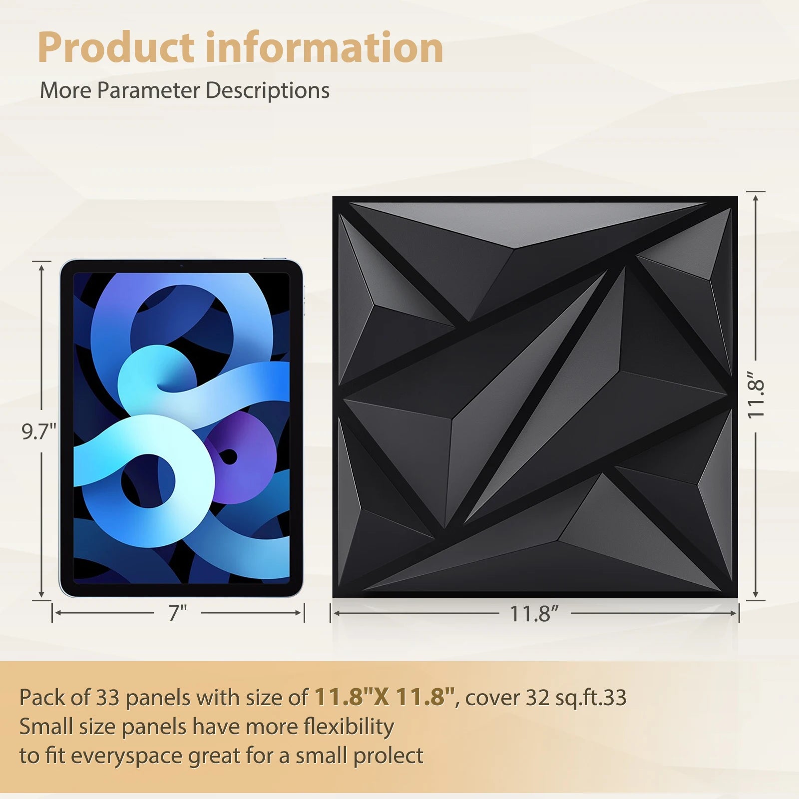 3D textured wall panel