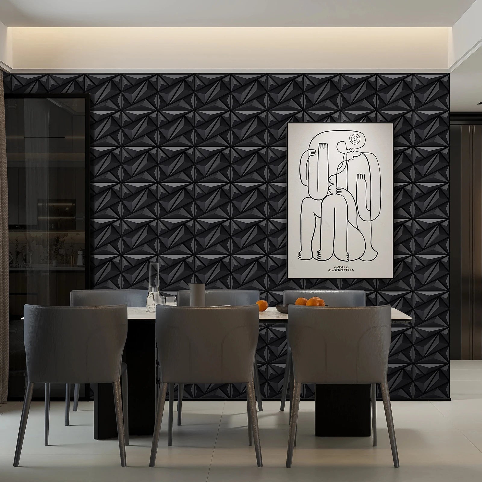 3D textured wall panel